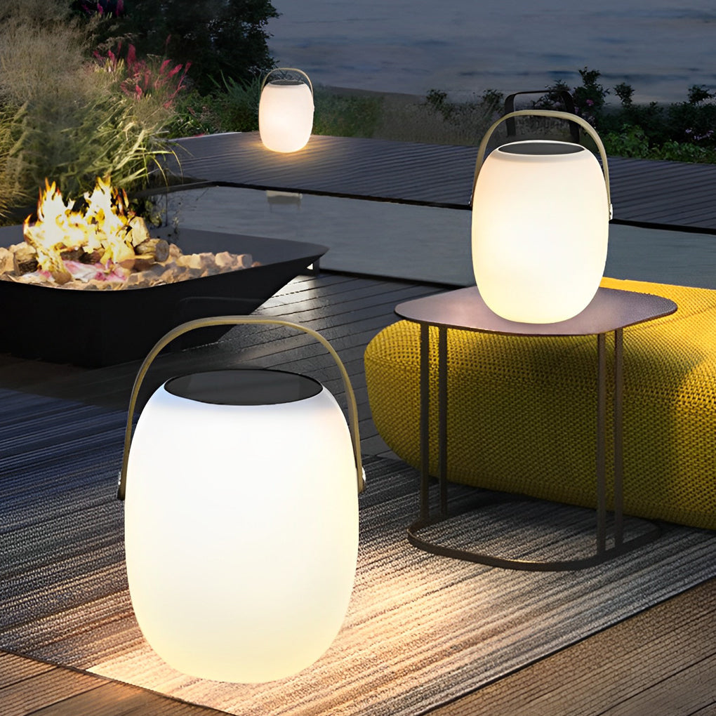 Portable Lantern Shaped Waterproof Chargable Solar Table Lamp with Remote