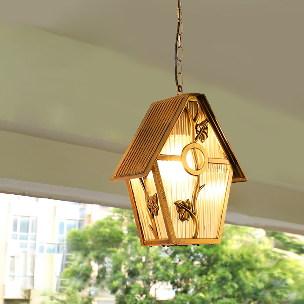 Creative Cabin Glass Waterproof American Style Outdoor Chandelier Lamp