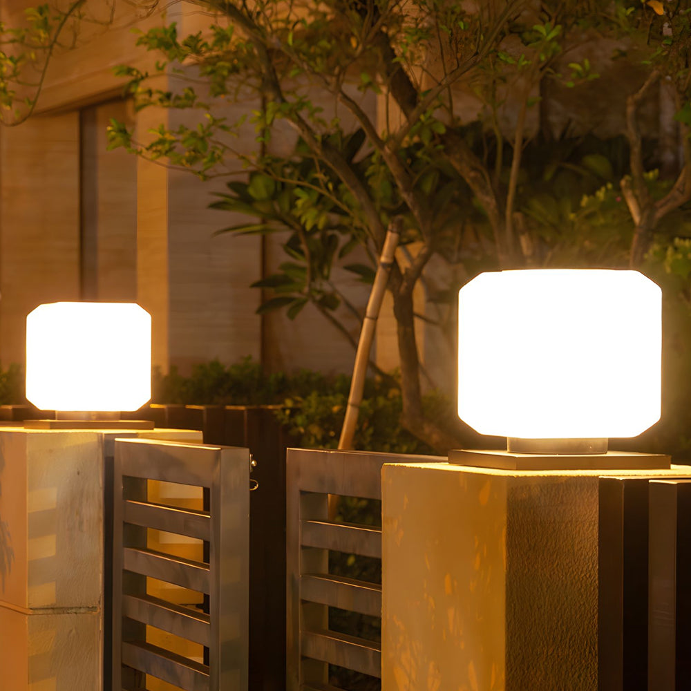 Waterproof Cube Outdoor LED Pier Mount Post Lamp for Garden