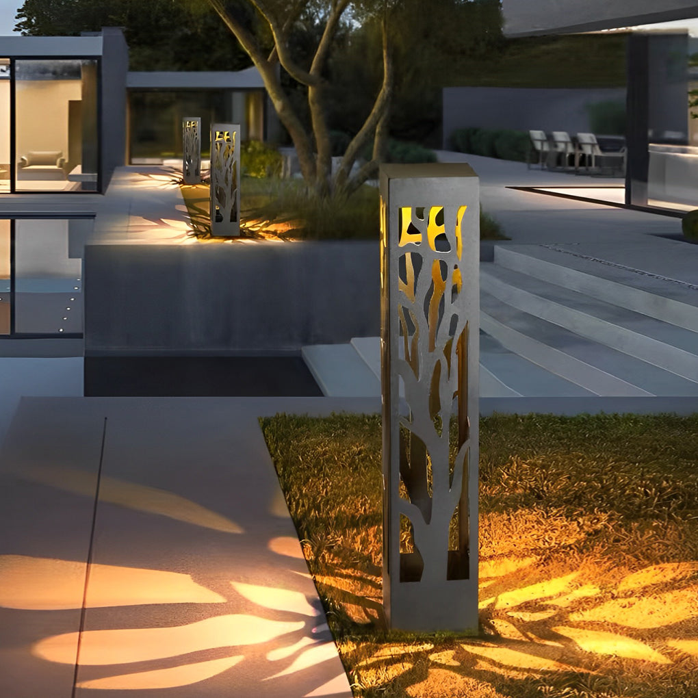 Novel Creative Hollow out Design Waterproof LED Modern Solar Lawn Lamp