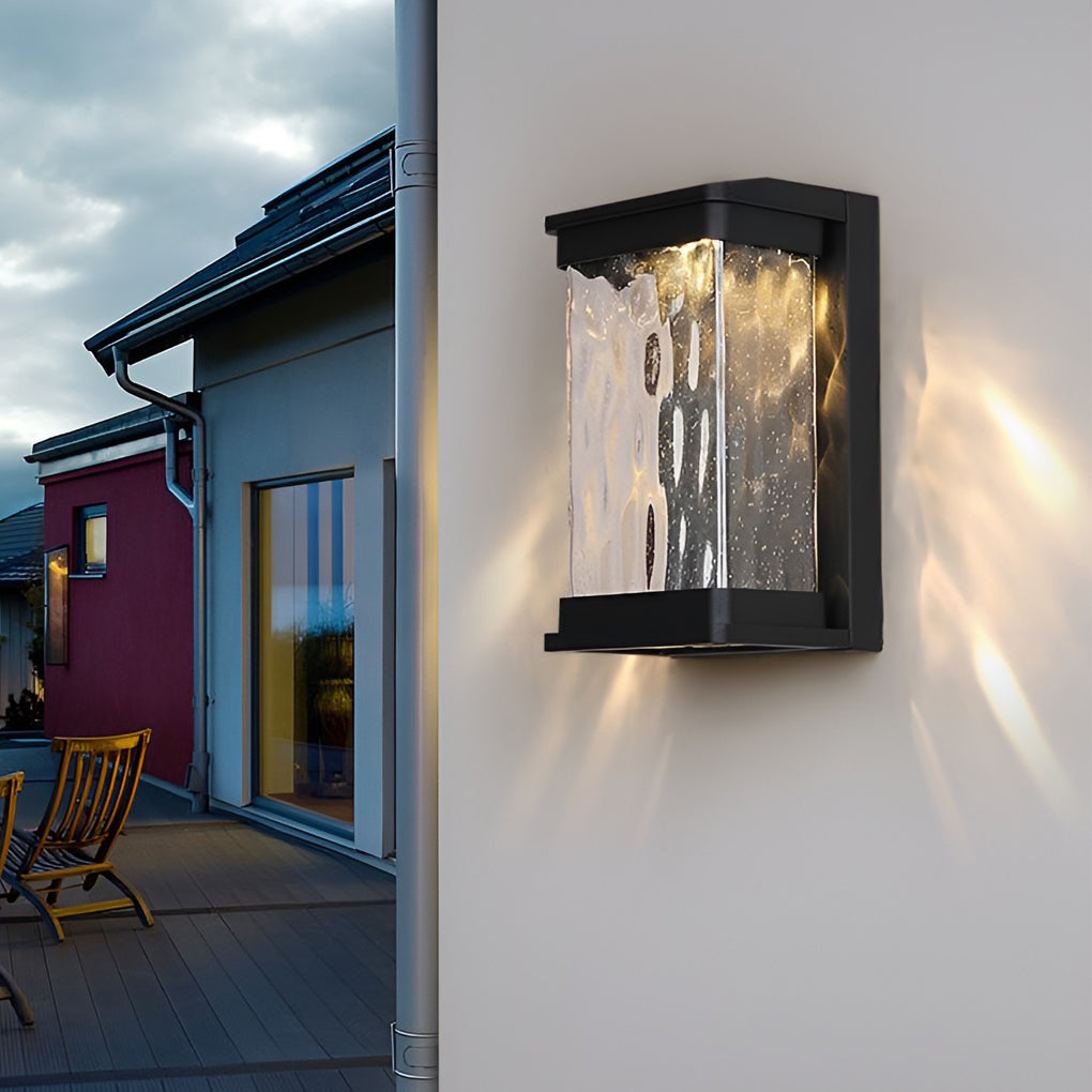 Waterproof Creative Glass LED Black Modern Outdoor Wall Sconce Lighting