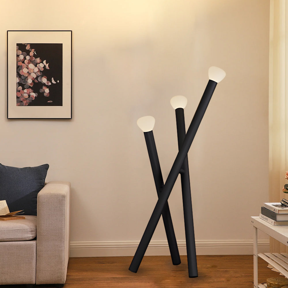 3-light Minimalist Modern Stick Floor Lamp