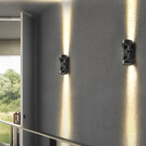 8 In. 2-Light Rotating Heads LED Up Down Outdoor Wall Light