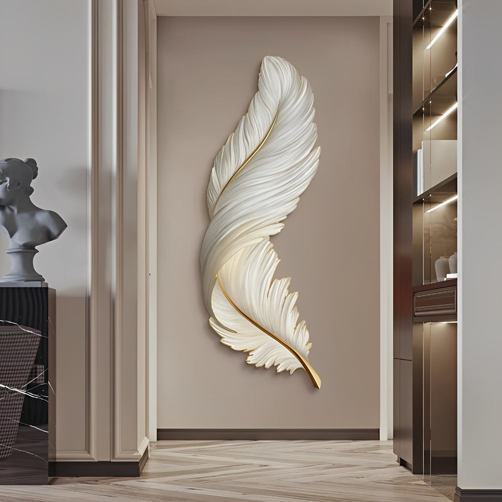 Luxury Creative Feather Remote Control LED Modern Wall Light