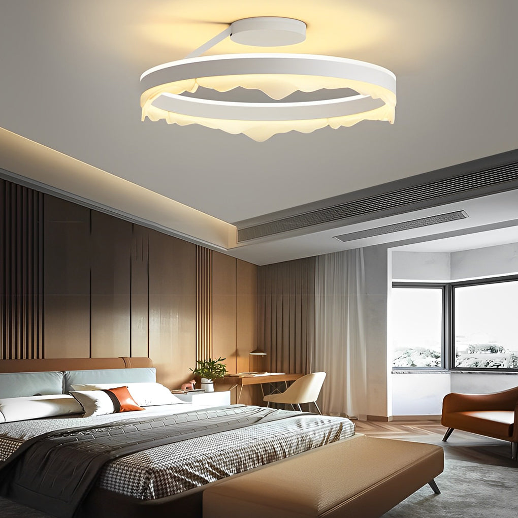 Round Stepless Dimming LED White Ins Nordic Ceiling Lights Flush Mount Lighting