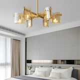 6/8-Light Dimmable Metallic Electroplated Glass Chandelier Lighting