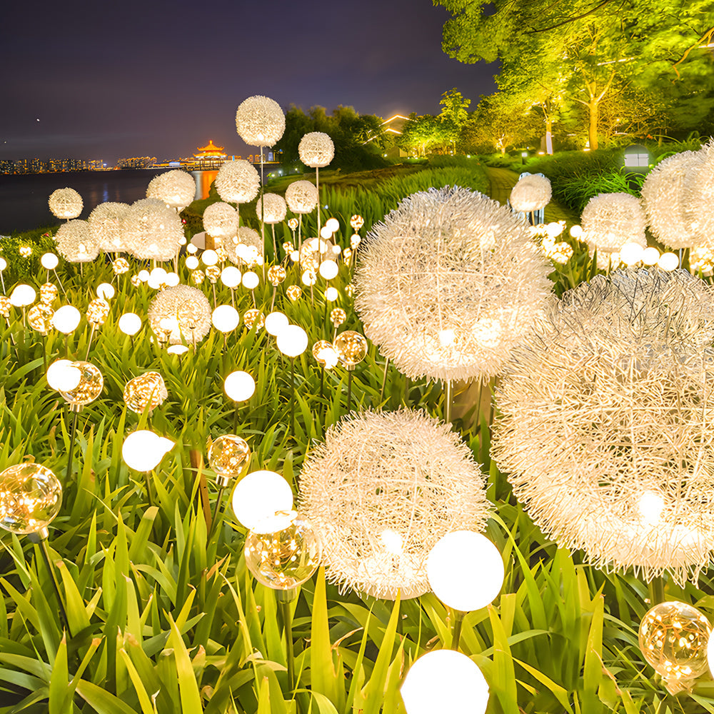 10Pcs Solar Dandelion Garden Lights Outdoor Pathway Light for Yard