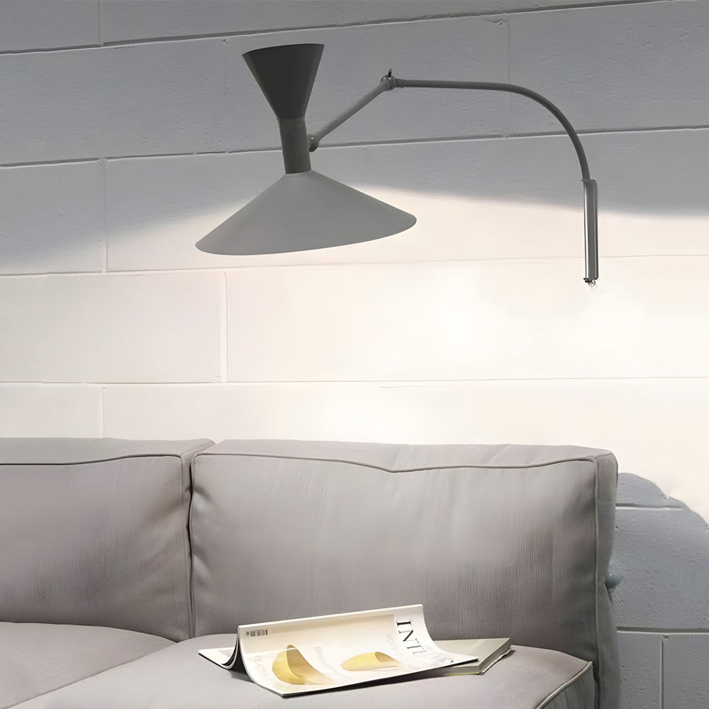 Marseille Swing Arm Wall Lamp Modern Wall Light in White/Black/Gray