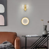 Oval Round Butterflies Three Step Dimming Modern LED Wall Lights Fixture