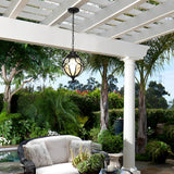 Glass Ball Aluminum Waterproof American Style Outdoor Chandelier Light