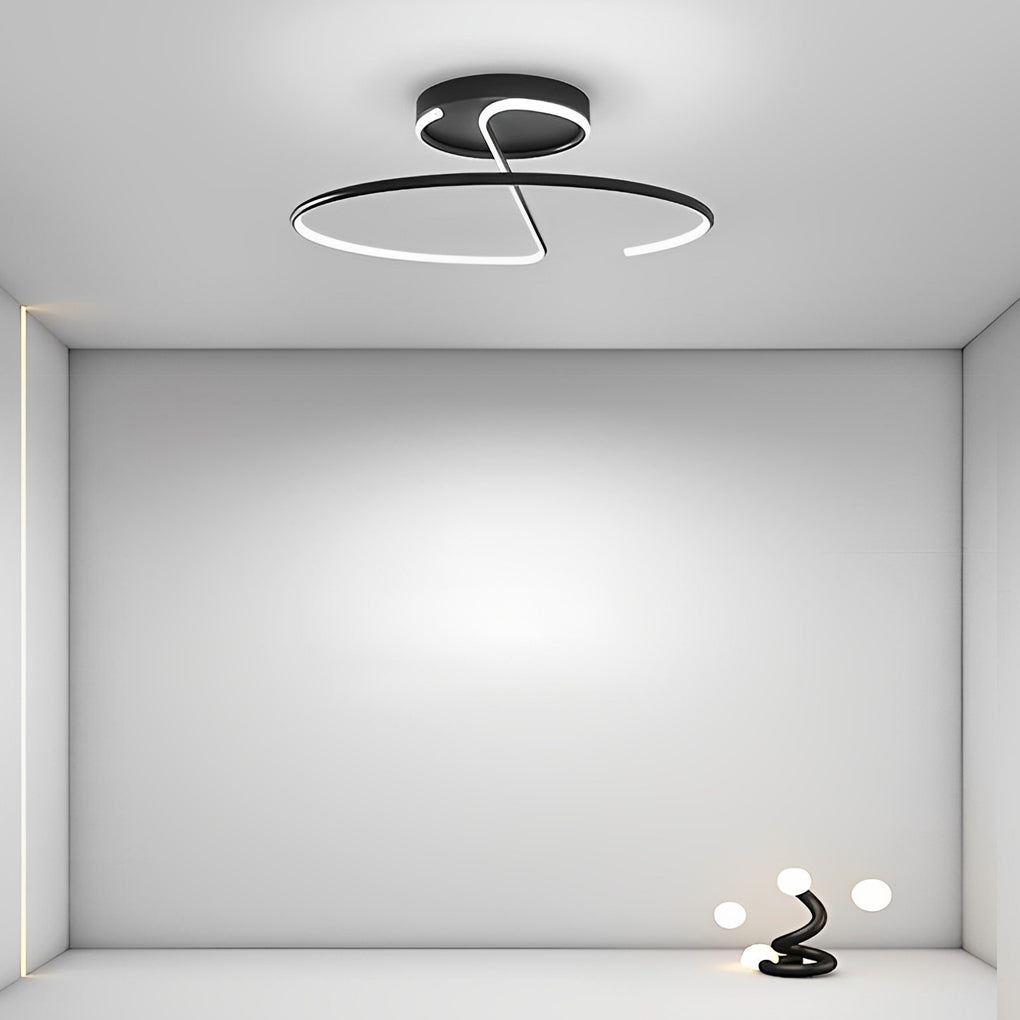 16'' Modern Flush Mount LED Lights Wire Shaped Ceiling Light