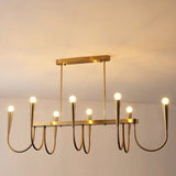 Contemporary Industrial Stripe Hardware 8-Light Island Light Chandelier For Dining Room