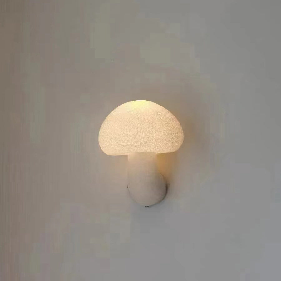 Contemporary Creative Mushroom Resin LED Wall Sconce Lamp For Outdoor