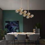 Contemporary Luxury Copper Multi-Head Square Crystal 8/10/12/14/18/22 Light Chandeliers Island Light For Dining Room