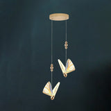 Contemporary Creative Adjustable Height Butterfly Acrylic Iron Zinc Alloy LED Pendant Light For Living Room