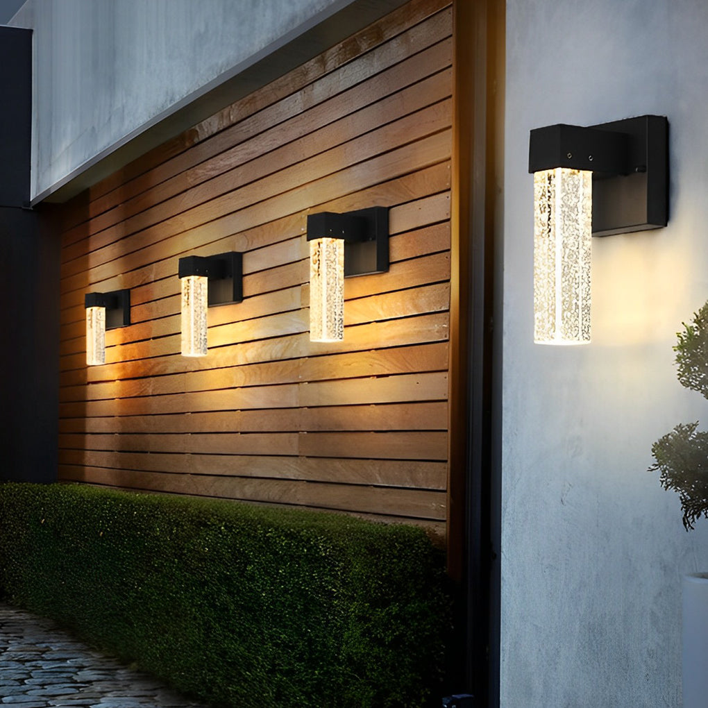 Waterproof LED 10W Crystal Black Modern Outdoor Wall Lamp Exterior Lights