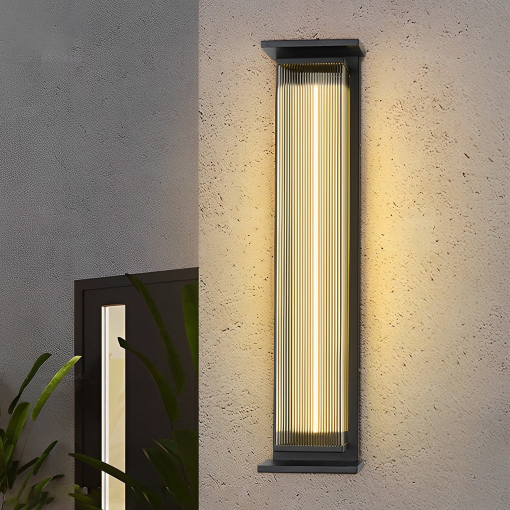 Creative Strip Waterproof Black Modern LED Wall Lamp Outdoor Wall Lights