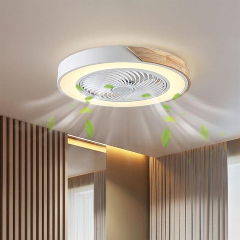 21'' LED Round Square Flush Mount Bladeless Ceiling Fan Lights