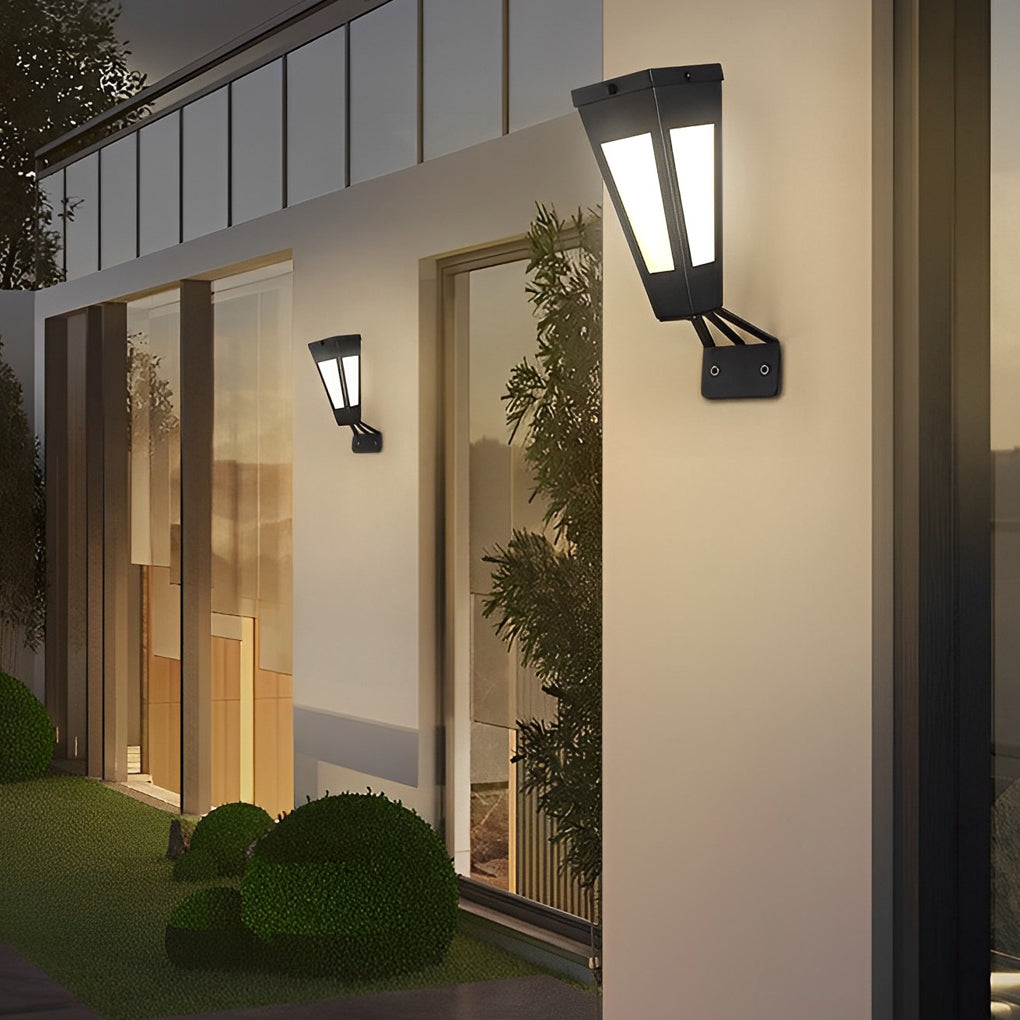 Waterproof Intelligent Metal LED Black Modern Solar Outdoor Wall Light