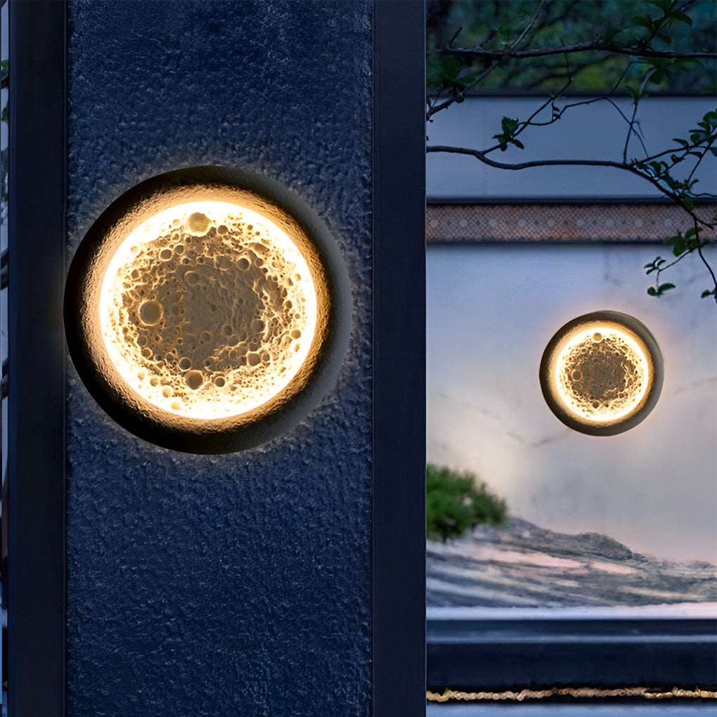 Moon Craters Design LED Waterproof Modern Outdoor Wall Lamp Exterior Lights