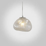 Modern Shaped Glass 1-Light Cloud Suspension Pendant Light