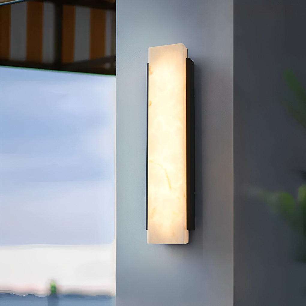 Rectangular Metal LED Waterproof Black Modern Outdoor Wall Lights