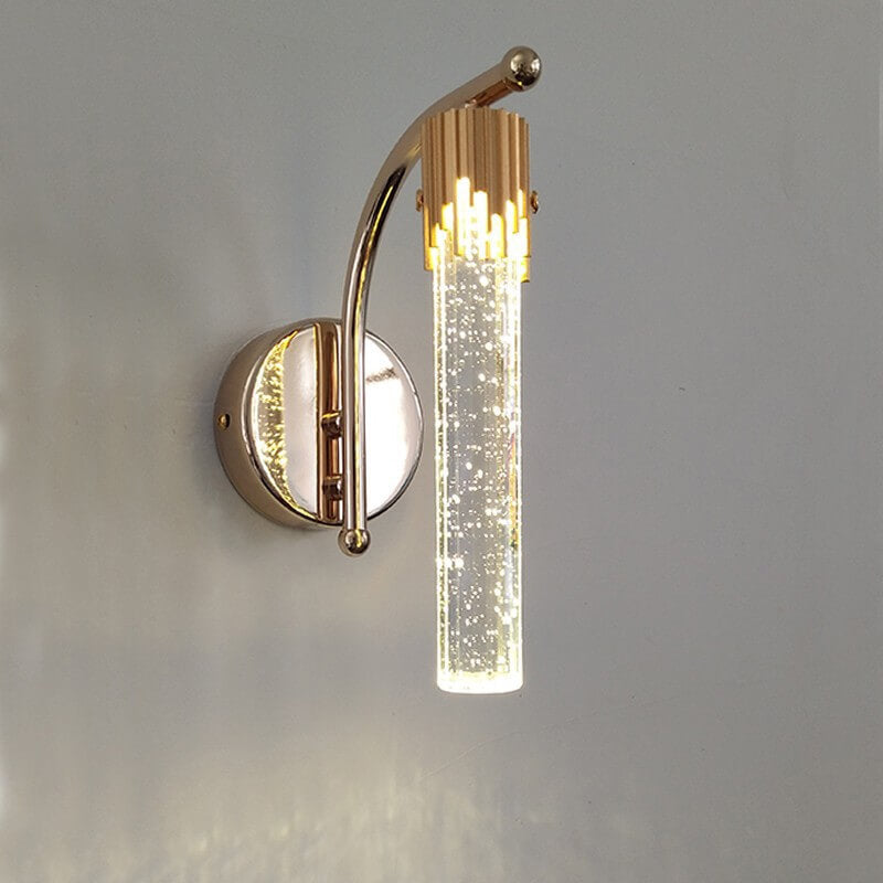 Luxury Gold Bubble Crystal Column LED Wall Sconce Lamp