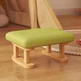 Modern Minimalist Rectangular Fabric Wood Low Stool For Living Room