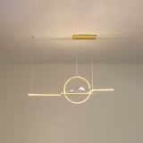 Modern Chinese Minimalist Long Round Landscape Island Light LED Chandelier