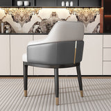 Modern Luxury Square Iron Metal Leather Sponge Dining Chair Armrest Backrest Four Legs For Dining Room