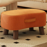 Contemporary Creative Round Velvet Upholstered Portable Footstool Low Stool For Living Room