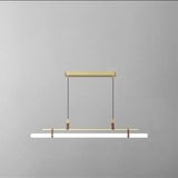 Nordic Minimalist Long Strip Leather LED Island Light Chandelier