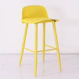 Modern Minimalist Rectangular Carbon Steel Stand Bar Stool Plastic Backrest For Dining Room