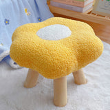 Contemporary Creative Flower Shape Velvet Footstool For Entryways