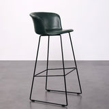 Contemporary Retro Square Leather Stainless Steel Bar Stool Backrest Footrest For Dining Room