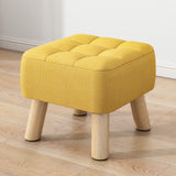 Modern Minimalist Square Fabric Solid Wood Low Stool For Living Room