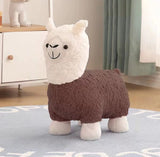 Contemporary Creative Alpaca Design Velvet Footstool Backrest For Living Room