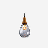 Water Ripple Glass 1-Light Drop Shaped Pendant Light