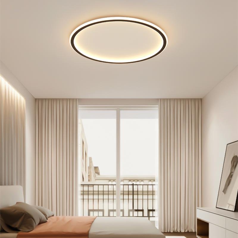 Round Black Framed Industrial Flush Mount Kitchen Lighting Dining Room Lighting Bedroom Ceiling Lights