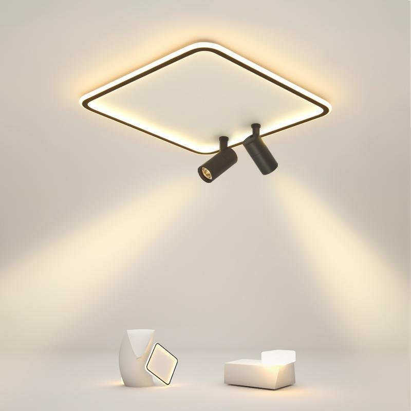 Black Square Industrial Flush Mount Spotlight