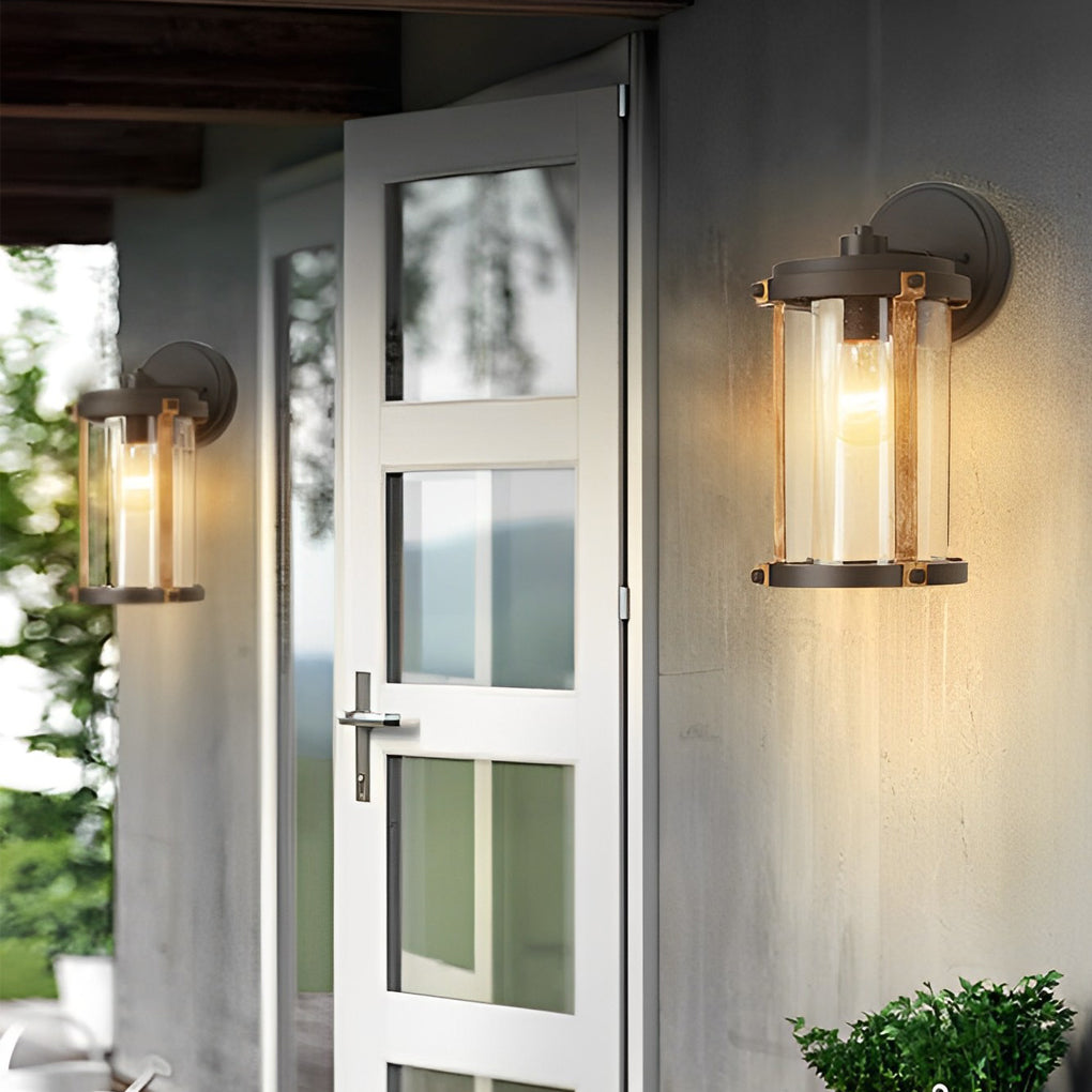 Vintage Waterproof Glass Black Industrial Style Outdoor Wall Sconces Lighting