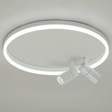 16'' Round Dimmable Adjustable Flush Mount Light with 2 Spotlights Track Lights