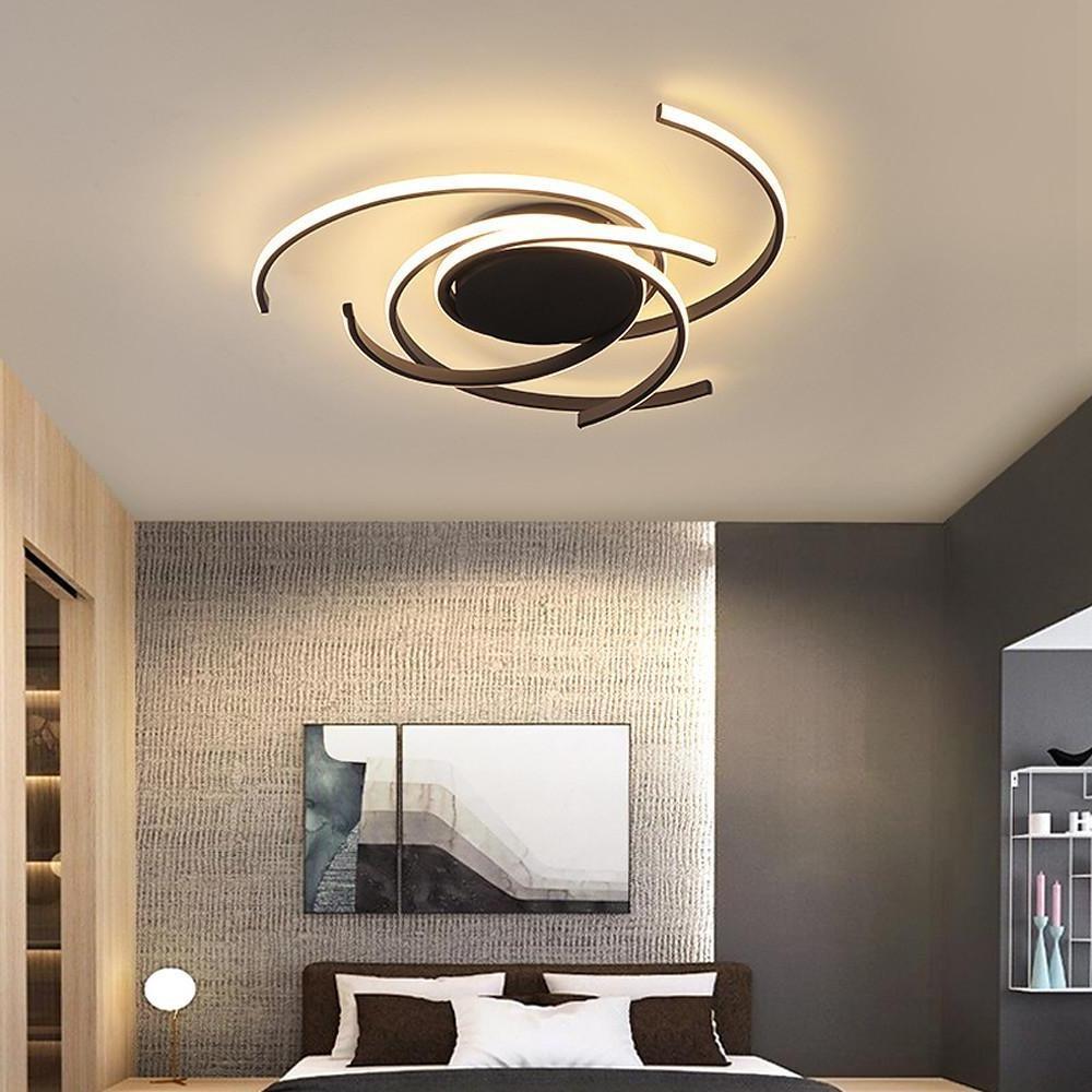 30 Inch Swirls Circle Abstract LED Flush Mount Ceiling Light for Living Room