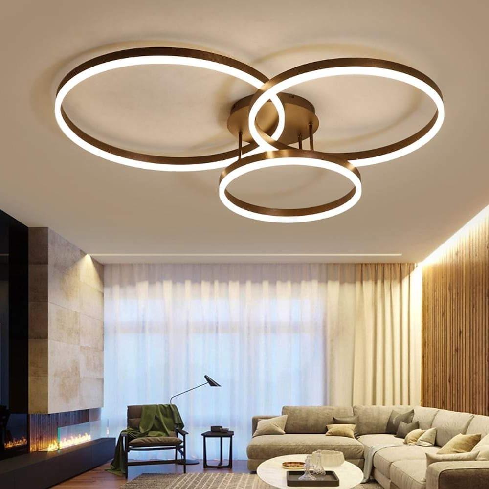 3 Circle Minimalist Acrylic LED Flush Mount Ceiling Light for Living Room