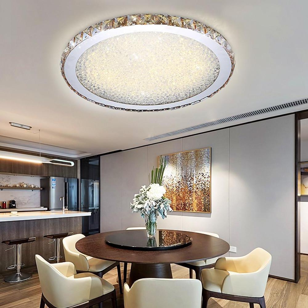 16'' Rounded Antique Painted Metal Crystal LED Modern Ceiling Lights