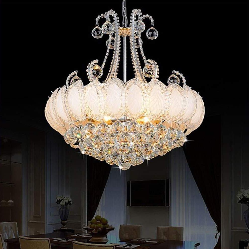 8-light Modern Gold/Silver Vintage Crystal Chandeliers For Living Room