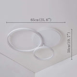 26'' LED Artistic Flush Mount Ceiling Light with Luxury 3 Ring for Bedroom