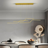 Linear Curved Minimalist Modern Chandeliers Dining Room Lighting Ceiling Light