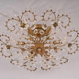 6-light Crystal Flower LED Modern Chandeliers Flush Mount Ceiling Light