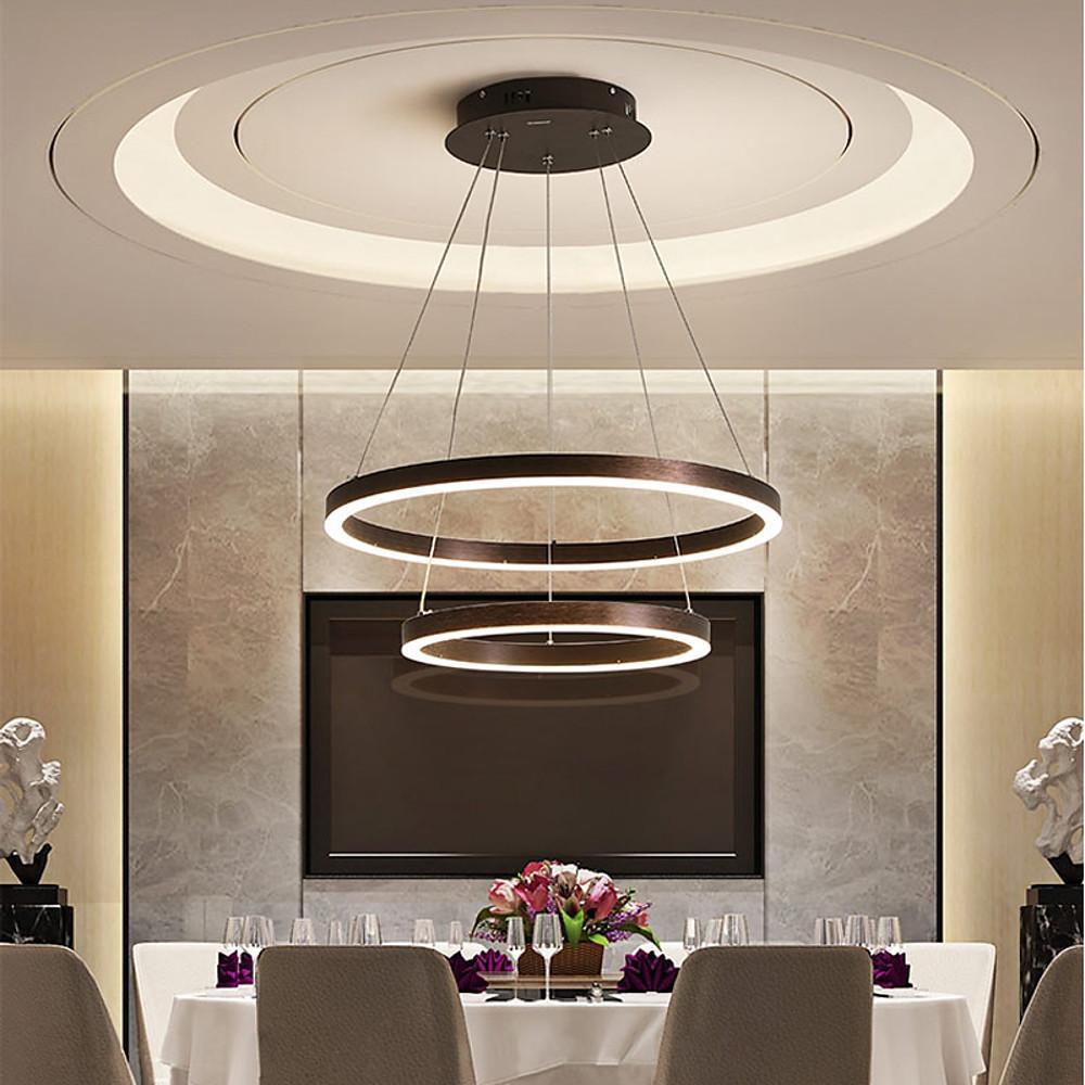 Modern Circle 2 Story Foyer Chandelier Aluminum Dining Room Ceiling Light